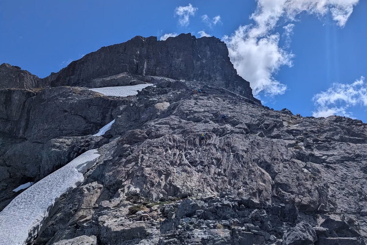 Looking up at the Pink Slab