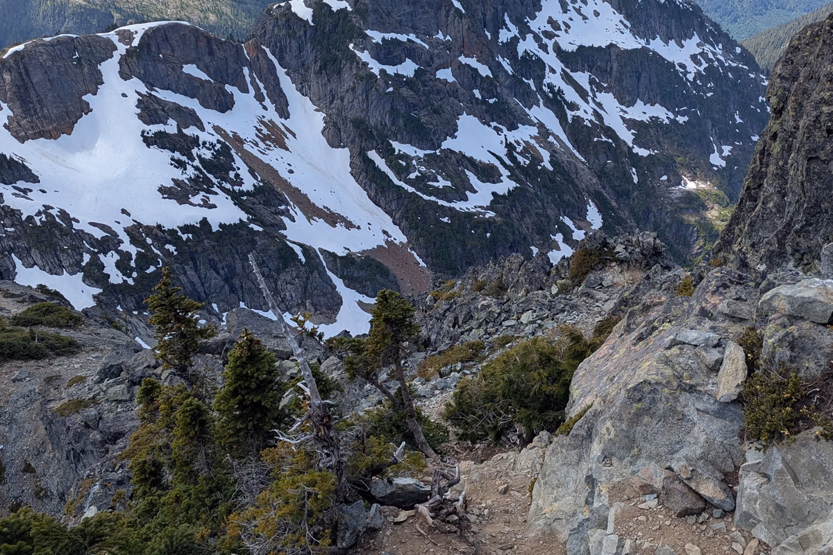 Sketchy scree and fine dirt make this part especially challenging