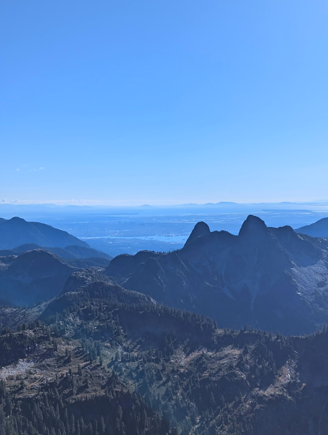 Looking south at the Lions and Vancouver
