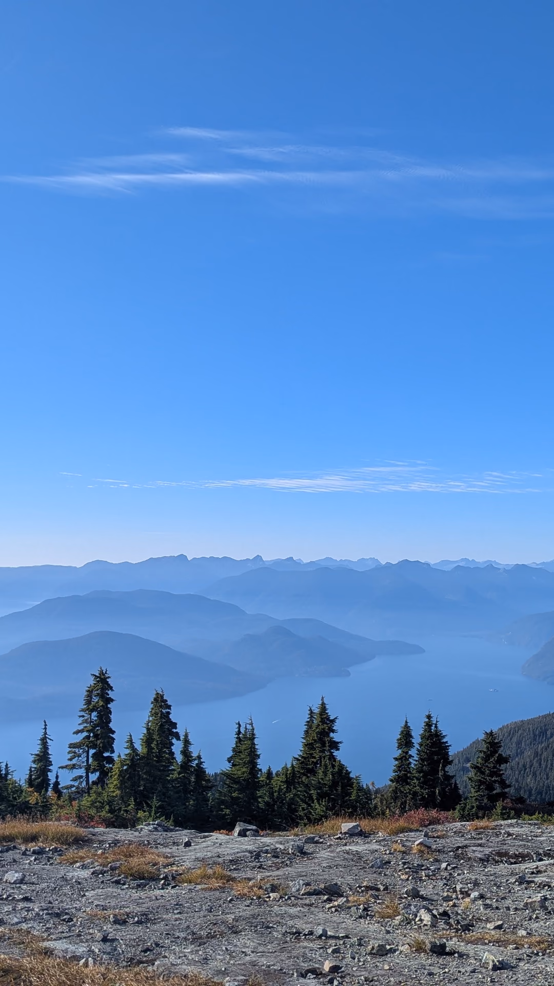 Overlooking Howe Sound from behind the top of the Sky Chair chairlift